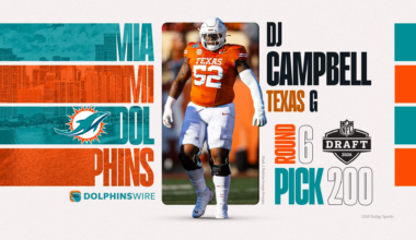 Dolphins select Texas guard DJ Campbell with pick No. 200