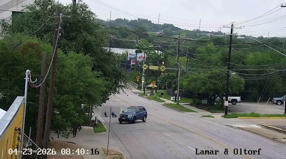 A train derailment in Austin on Thursday morning, April 23 has shuttered-east west access across several city roads. (Courtesy of City of Austin)
