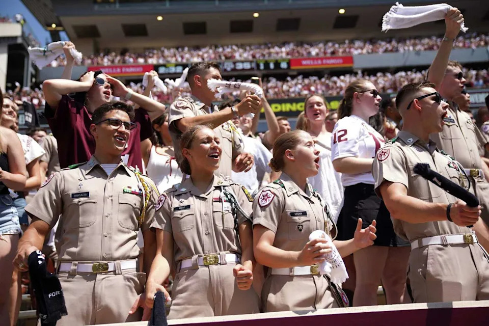 Texas A&M students react to a play during the Sept. 7 win over McNeese State at Kyle Field. (Dustin Safranek/USA TODAY)