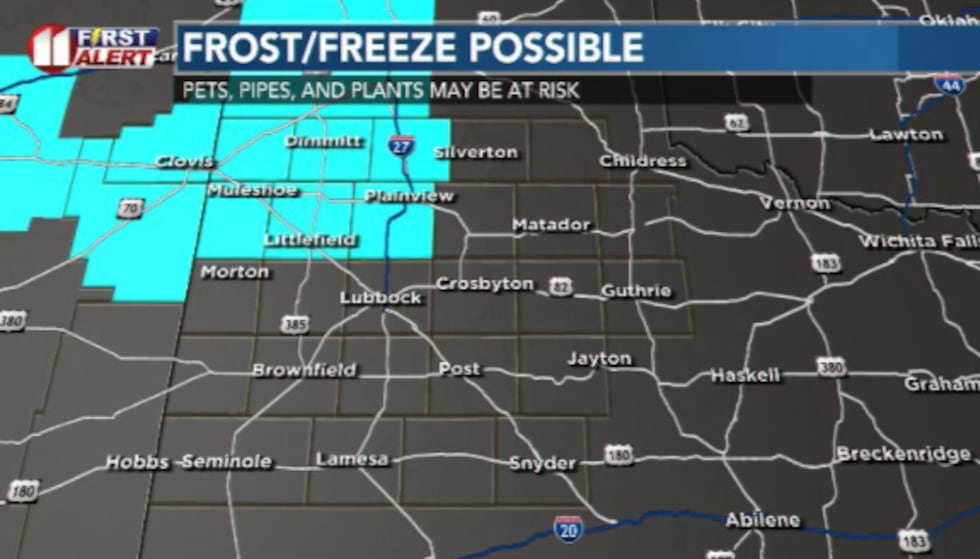 Our freeze watch has been upgraded to a warning for the northwestern counties as confidence...