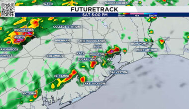 Saturday storms bring a potential flood risk across Houston