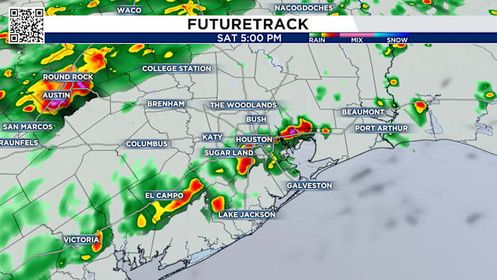 Saturday storms bring a potential flood risk across Houston