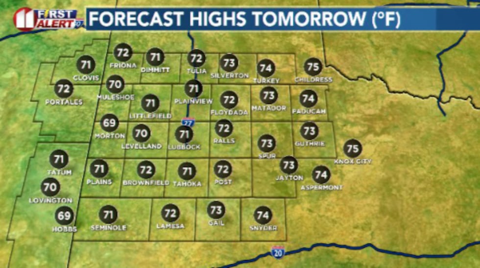 A balmy and pleasant Sunday is coming our way!