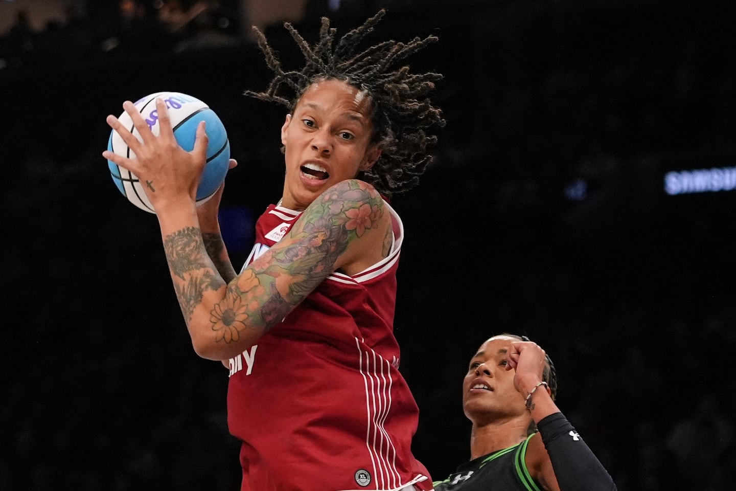 Brittney Griner, shown playing in Unrivaled in March, has made 10 WNBA All-Star teams in a 13-season professional career.