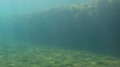 Image of existing condition of original by-pass, taken underwater.