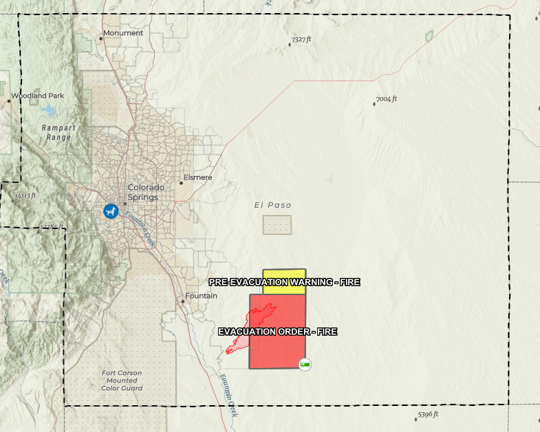 Evacuations lifted for Hammer fire southeast of Colorado Springs