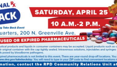 Richardson Police to Host DEA National Drug Take Back Event April 25