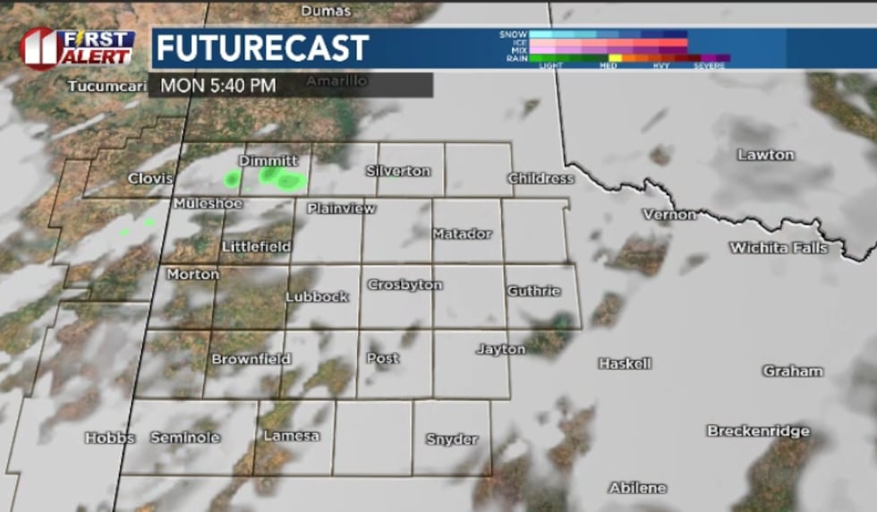 Models are trying to throw us a shot of a few light showers Monday afternoon/evening.
