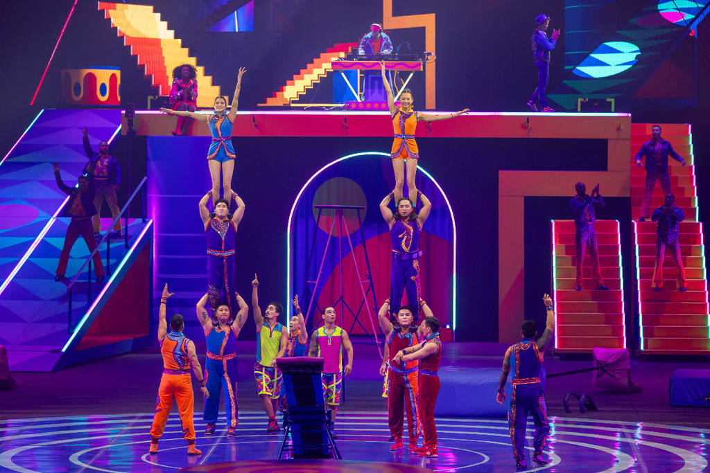 Image shows a production of 'The Greatest Show on Earth'. 