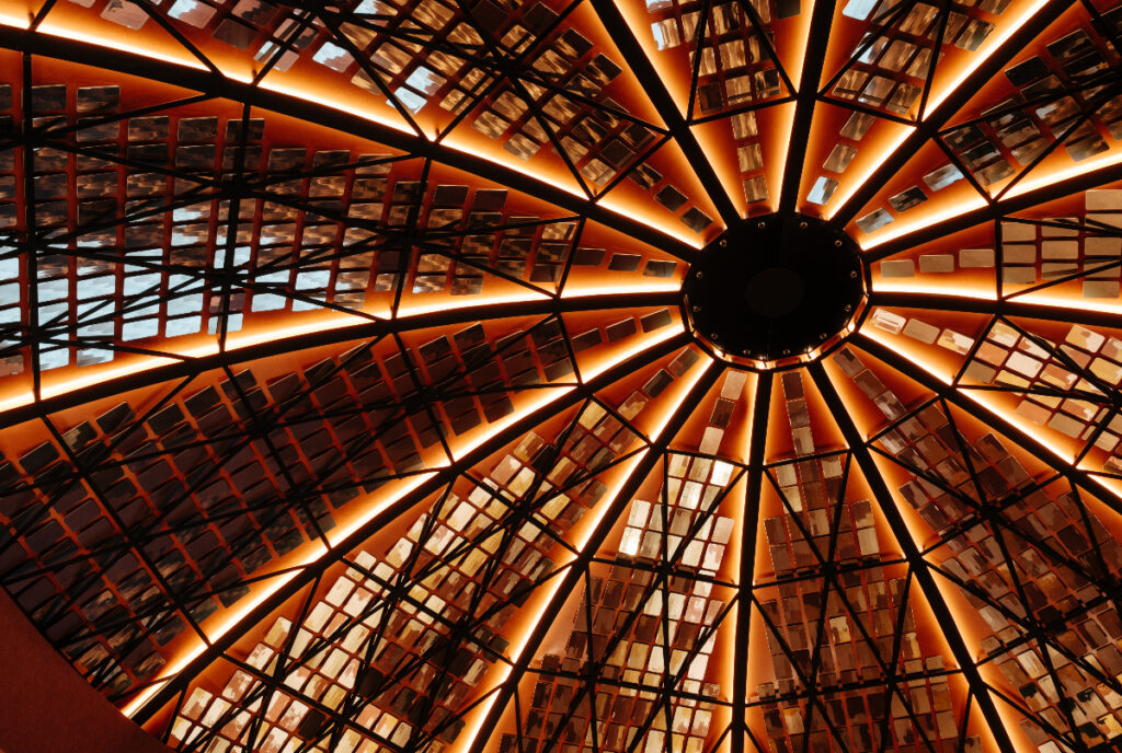 Image shows Astrodome-inspired interior decoration at Kirkwood in Houston.