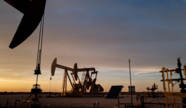Pumpjacks operate in an oilfield on March 16 in Midland, Texas. Credit: Brandon Bell/Getty Images