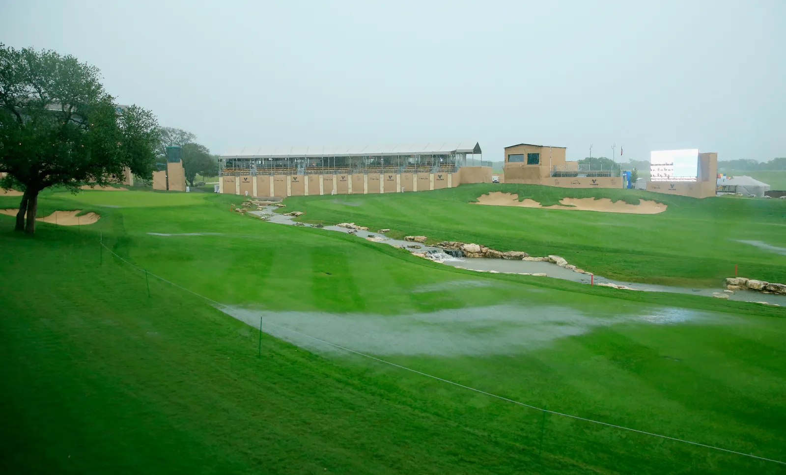 The first round of the Valero Texas Open was delayed.
