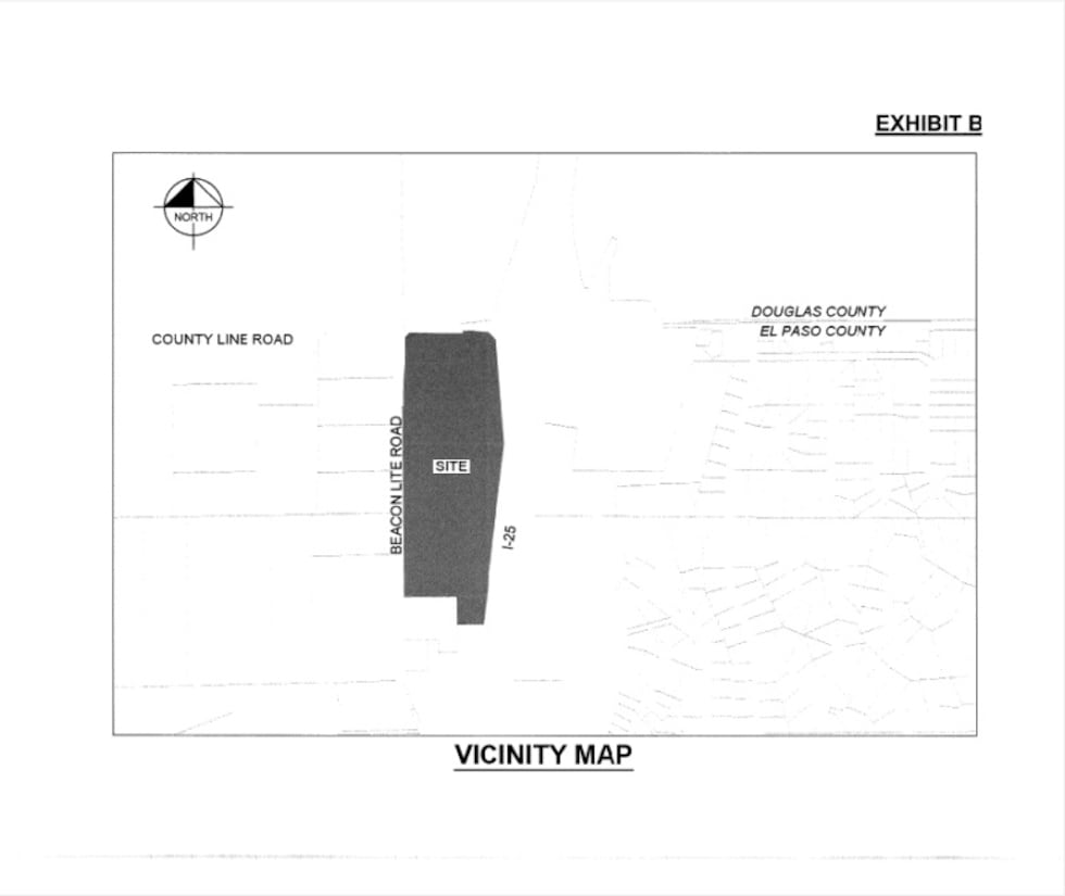 The map shows the site identified in county records.