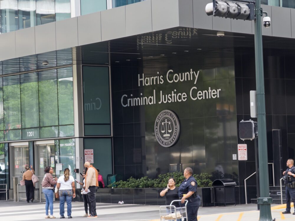The exterior of the Harris County Criminal Justice Center on April 9, 2026.