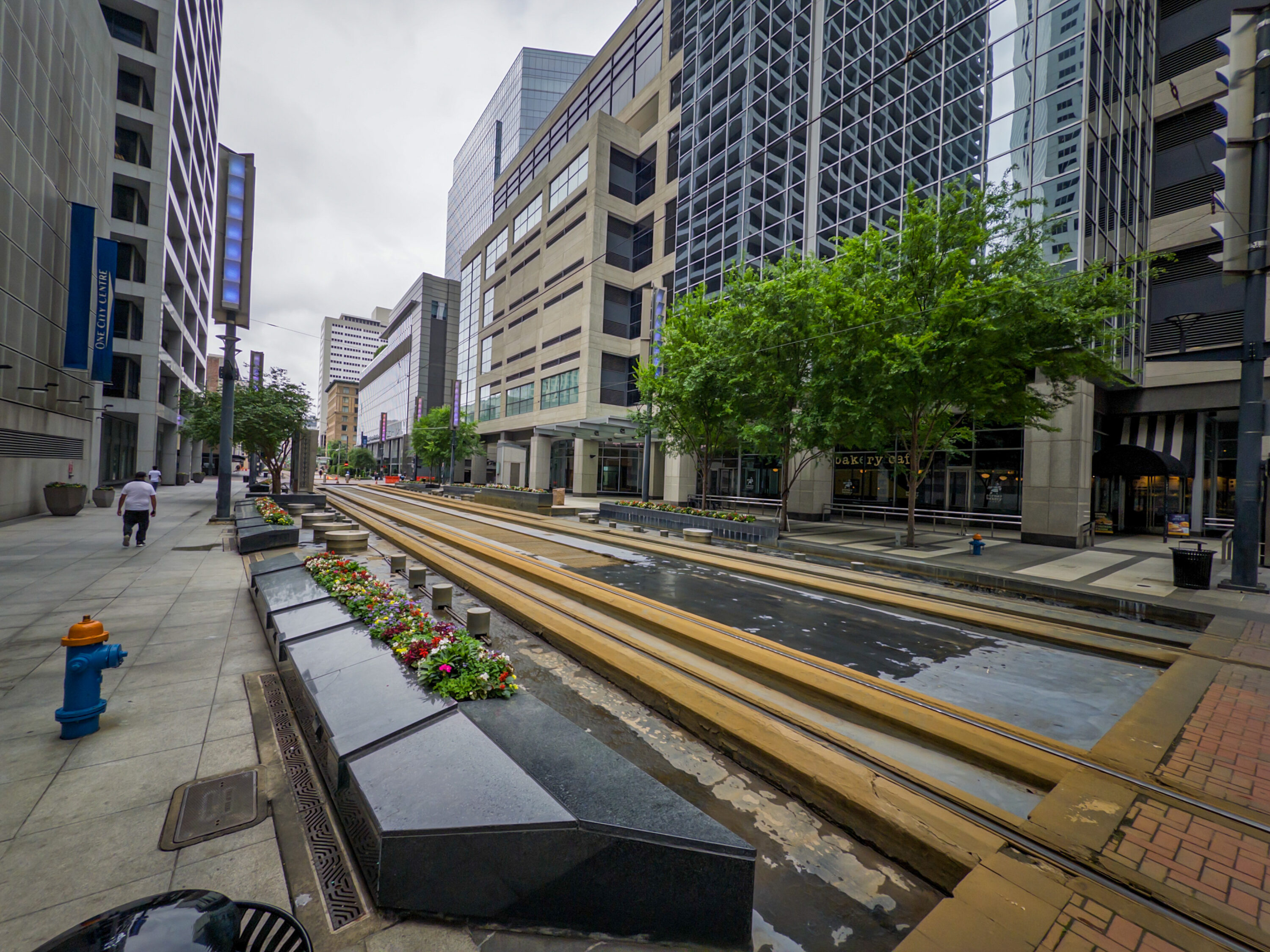 A nearly completed section of the Houston Main Street Promenade project on April 24, 2026.