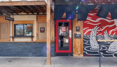 The entrance on the Ramen Tatsu-ya located on 1234 S Lamar Blvd. The popular restaurant chain is a local Austin business, with its first location opening in 2012. Their mission was to bring real ramen to Austin, creating an experience that reminds you of your roots through authentic food.