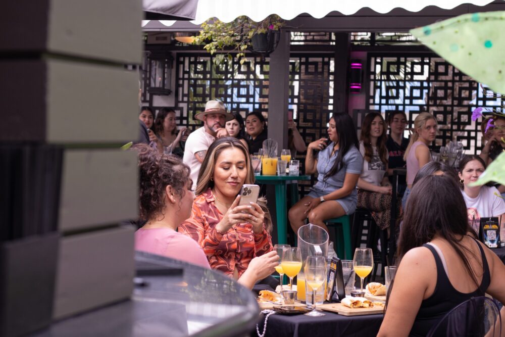 Houstonians enjoying a Sunday brunch at a local restaurant in Montrose. 