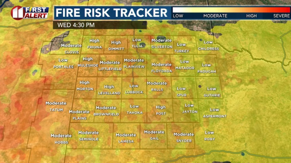 An elevated to critical wildfire danger is forecast for Wednesday afternoon and early evening.