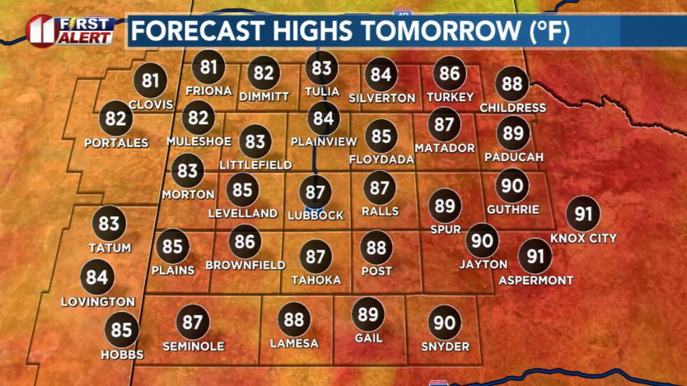 Still well-above average temperatures Wednesday.