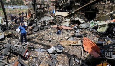 Photographers document damage from U.S.-Israeli airstrikes Friday at Shahid Beheshti University in Tehran, Iran, Saturday, April 4, 2026. (AP Photo/Vahid Salemi)