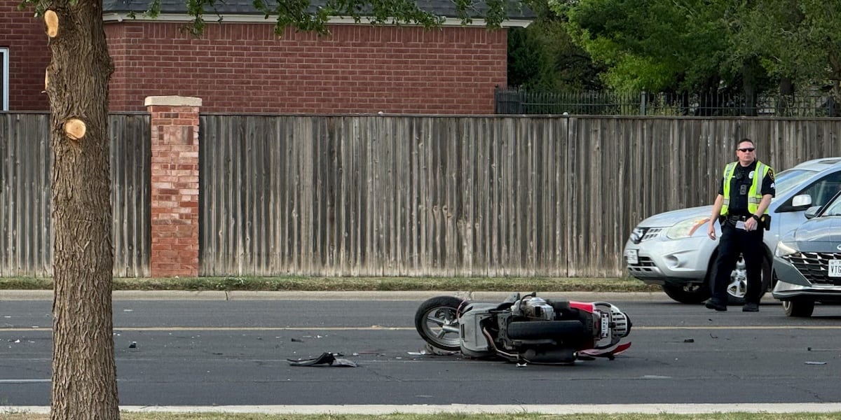 Motorcycle rider injured in crash at 98th & Slide