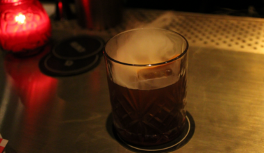 Smoke creeps out of Kilmac's Guinness Old Fashioned, which is made with Aztec Chocolate bitters.