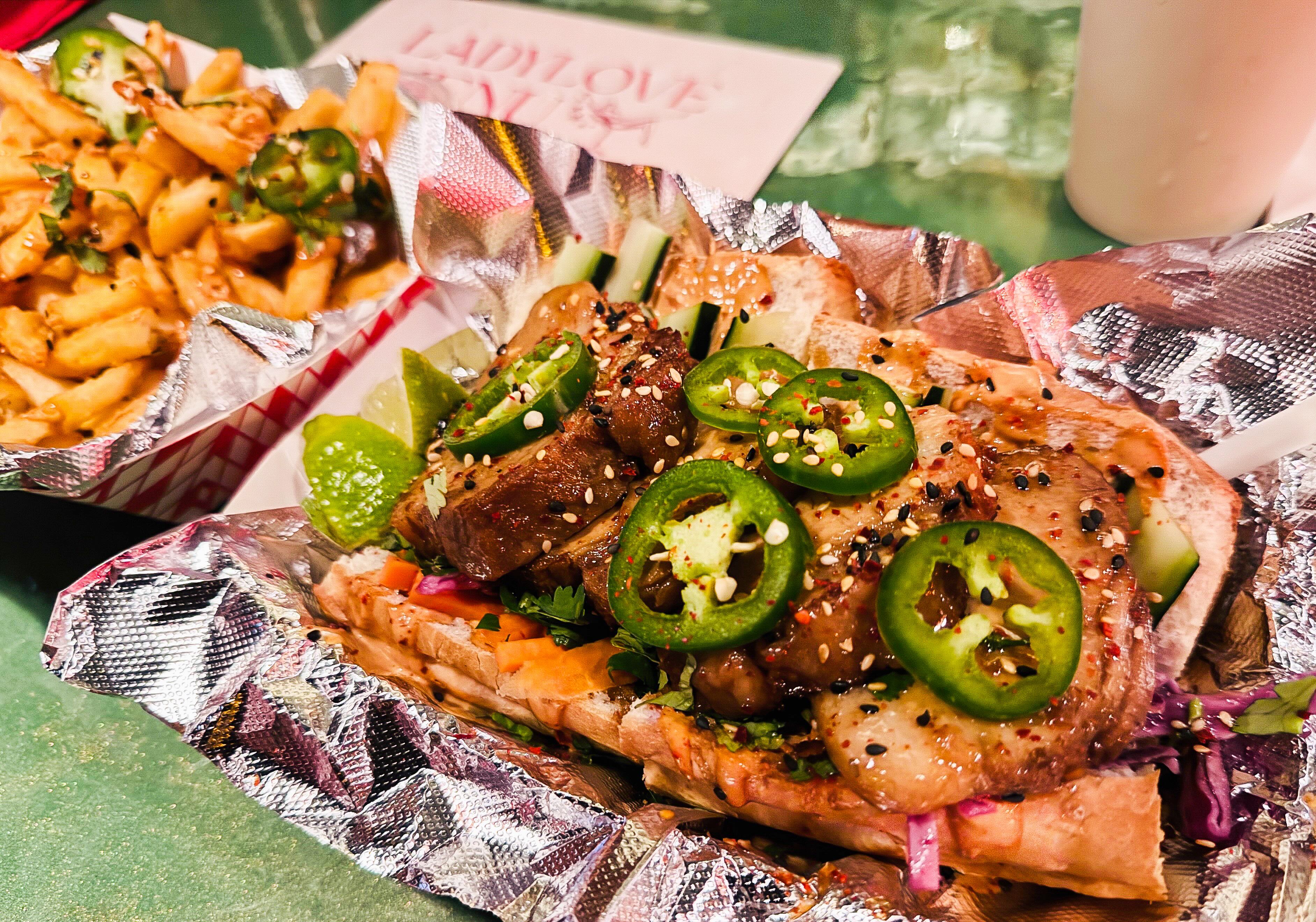 Banh mi from Lady Love Lounge in a basket