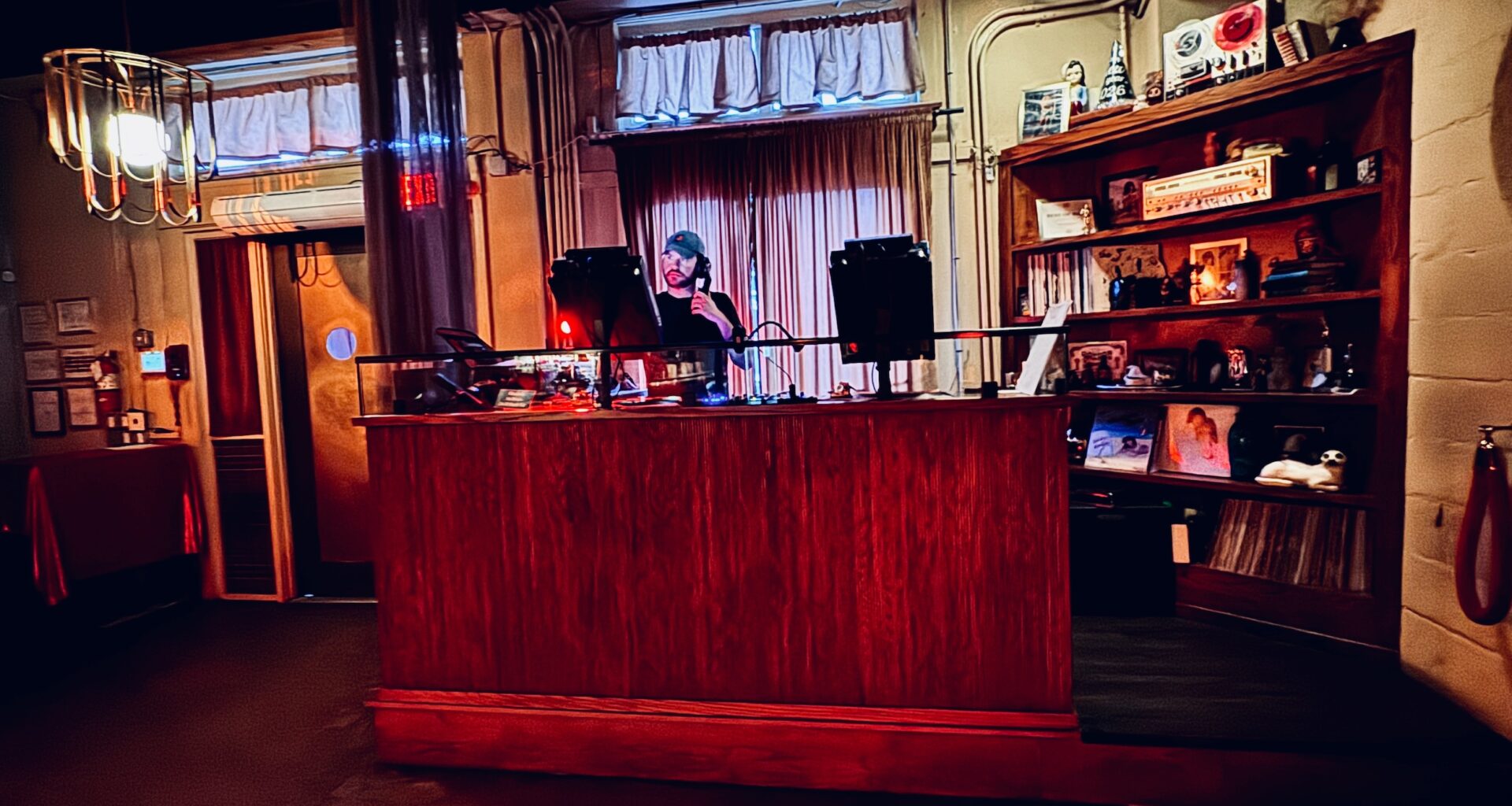 the dj booth at ladylove lounge.