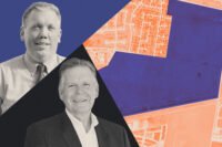 Mayor Mike Snyder and Midway's Bradley Freels with the intersection of County Road 132 and US Highway 79