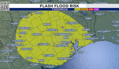Flood threat back in Houston Tuesday