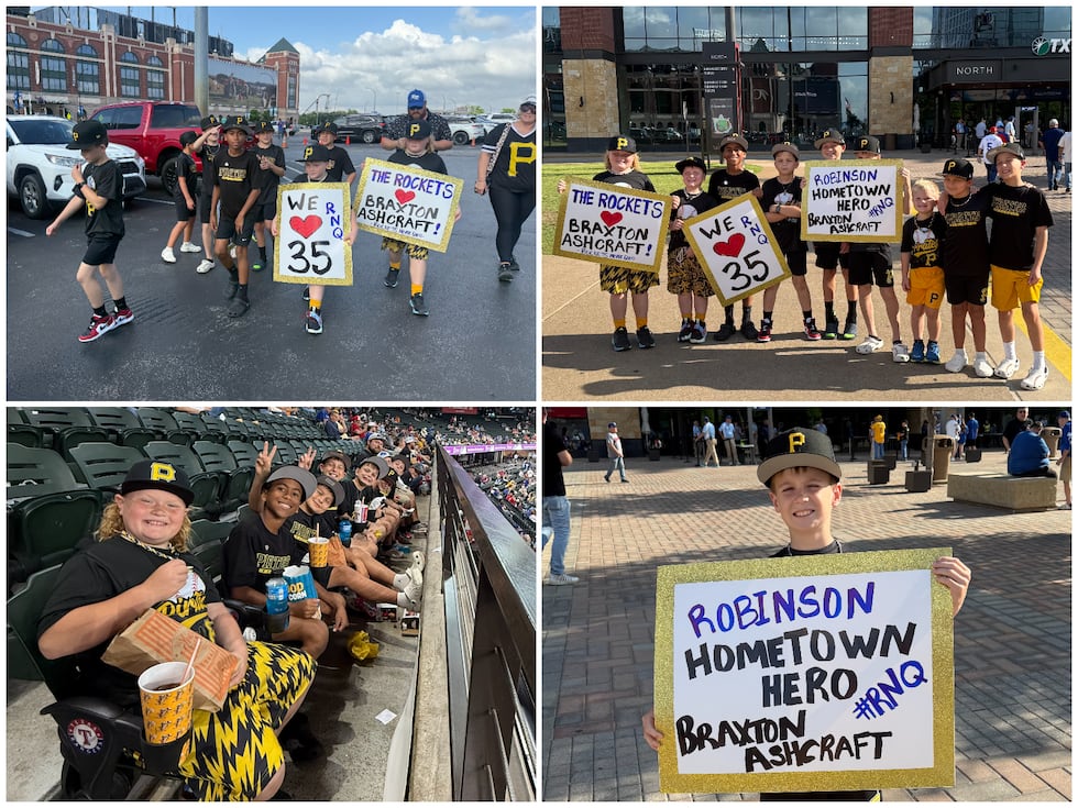 The turnout included a group of fourth graders from the Viper baseball team in Robinson Little...