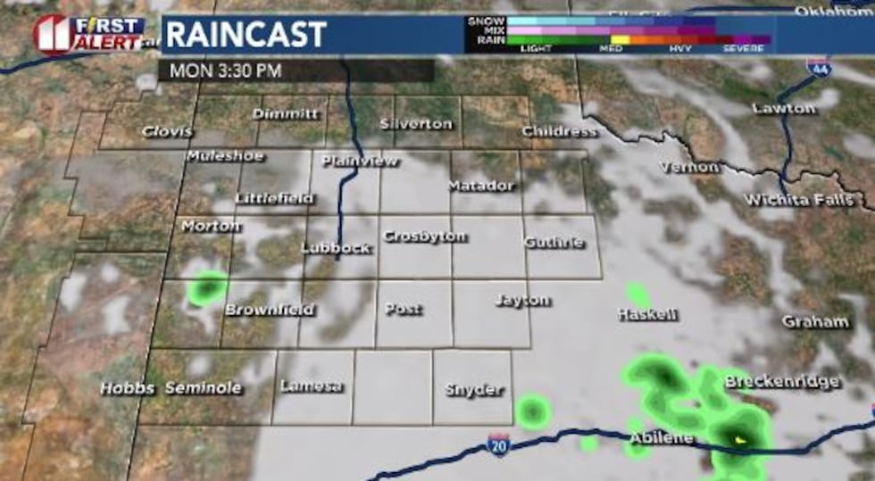 Monday, it’s back to cooler temperatures and a chance of some rain.
