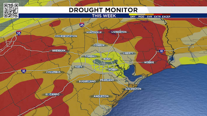 Recent soaking rains in Houston has put a dent in the expanding drought in SE Texas