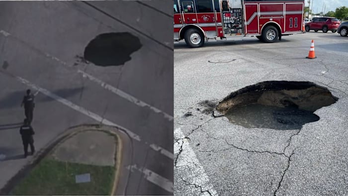 2 injured after vehicle falls into sinkhole in North Harris County