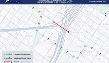 Alabama Street bridge to close for nearly 10 months as part of I-45 project