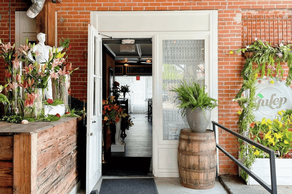 Image shows the exterior of Julep bar in Houston.