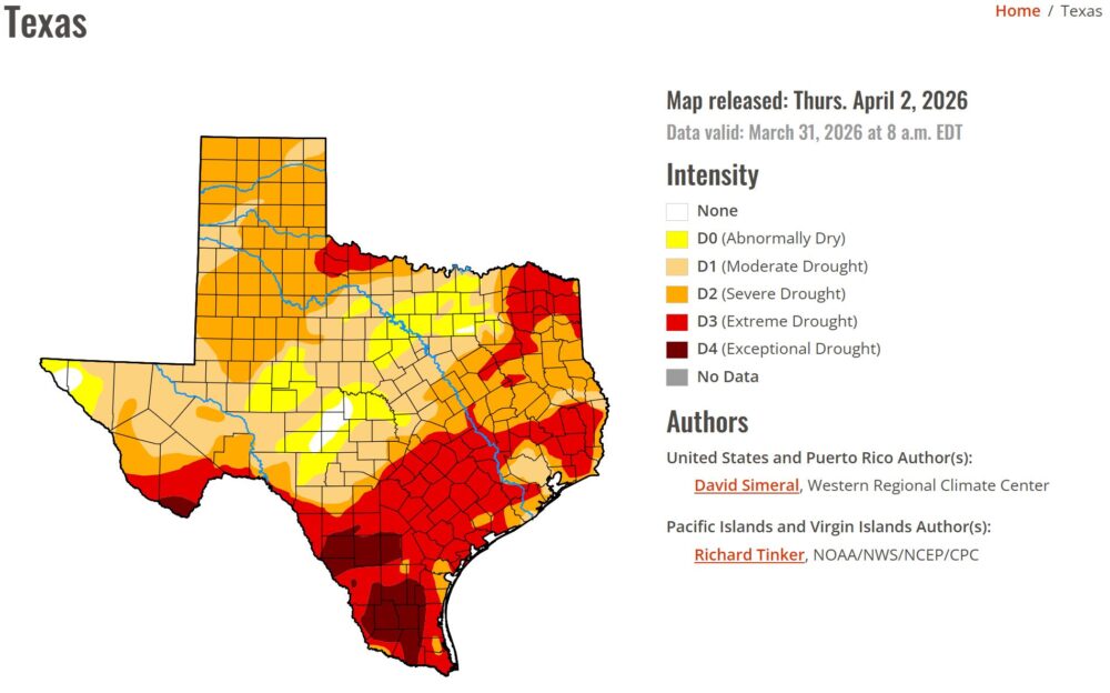 March 2026 Texas Drought Map