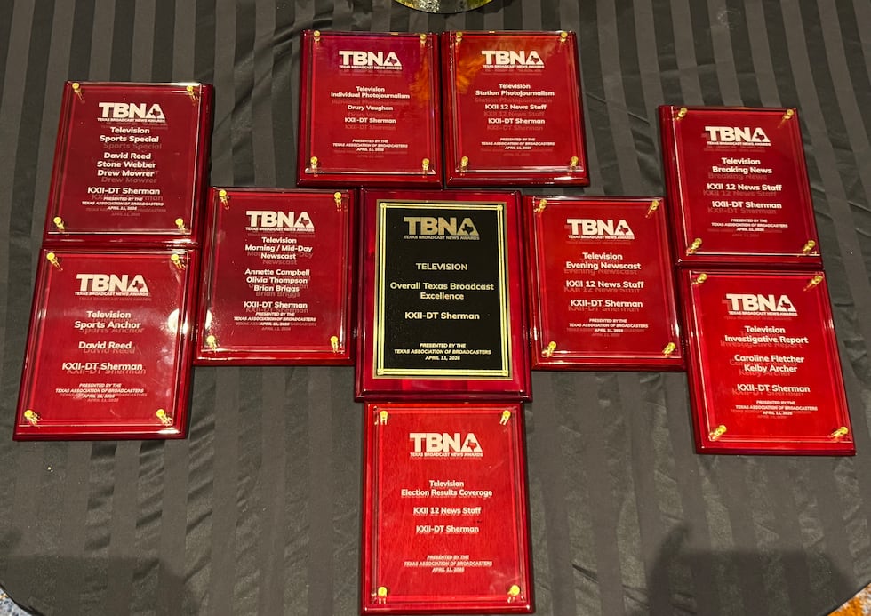KXII 12 received 10 first place awards at the Texas Broadcast News Awards by the Texas...