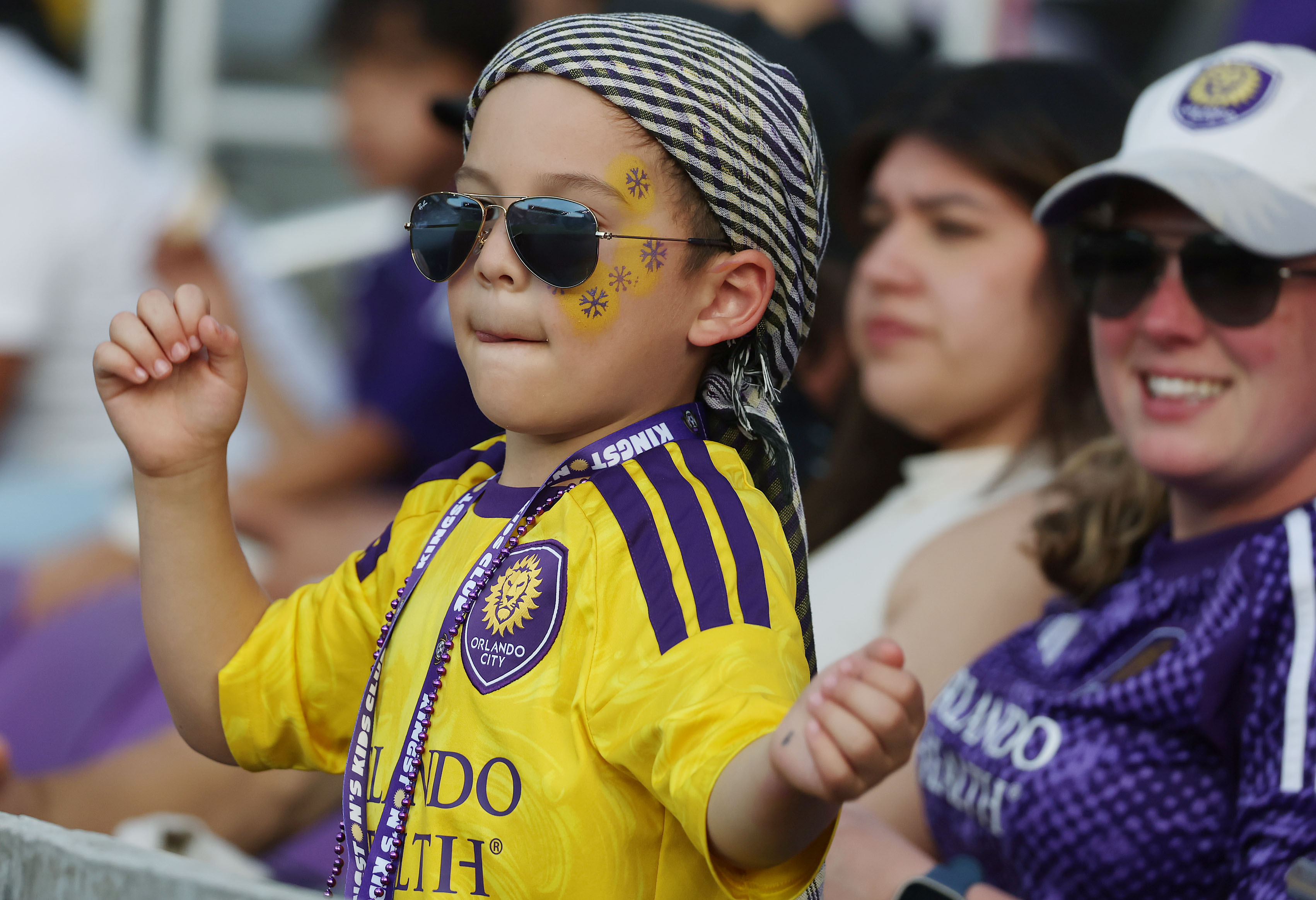 Orlando fans cheer during the Houston Dynamo FC at Orlando...