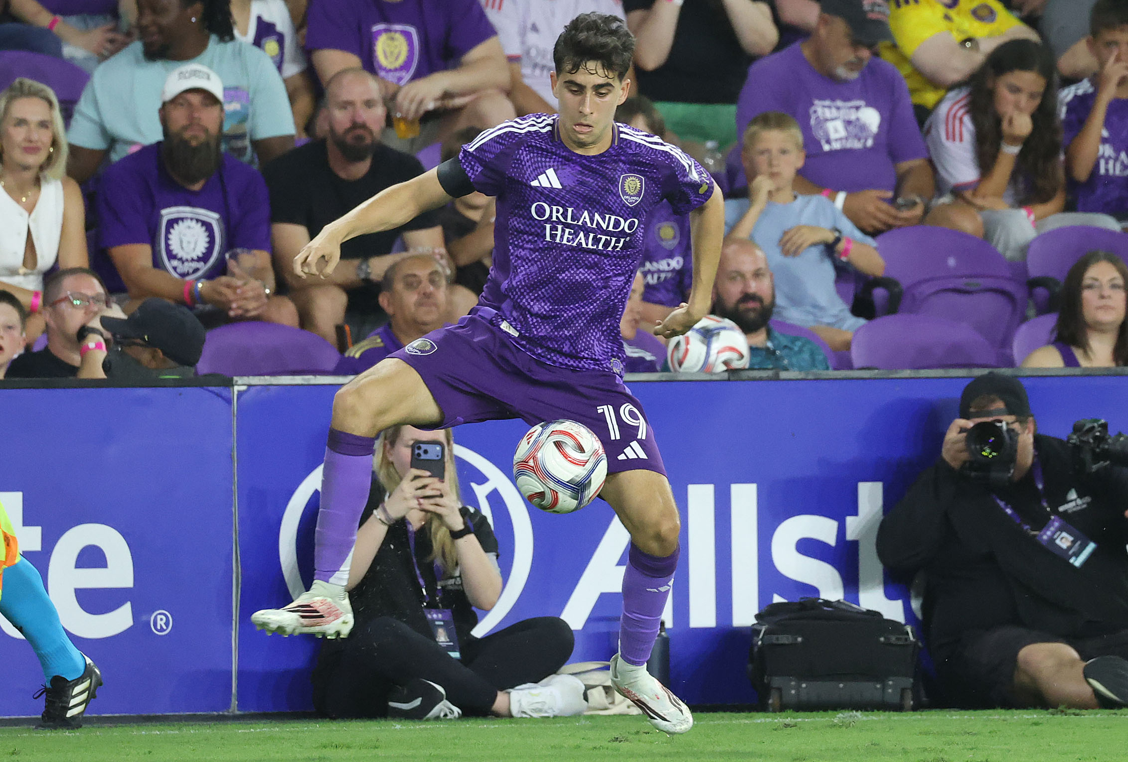 Orlando player Zakaria Taifi controls the ball during the Houston...