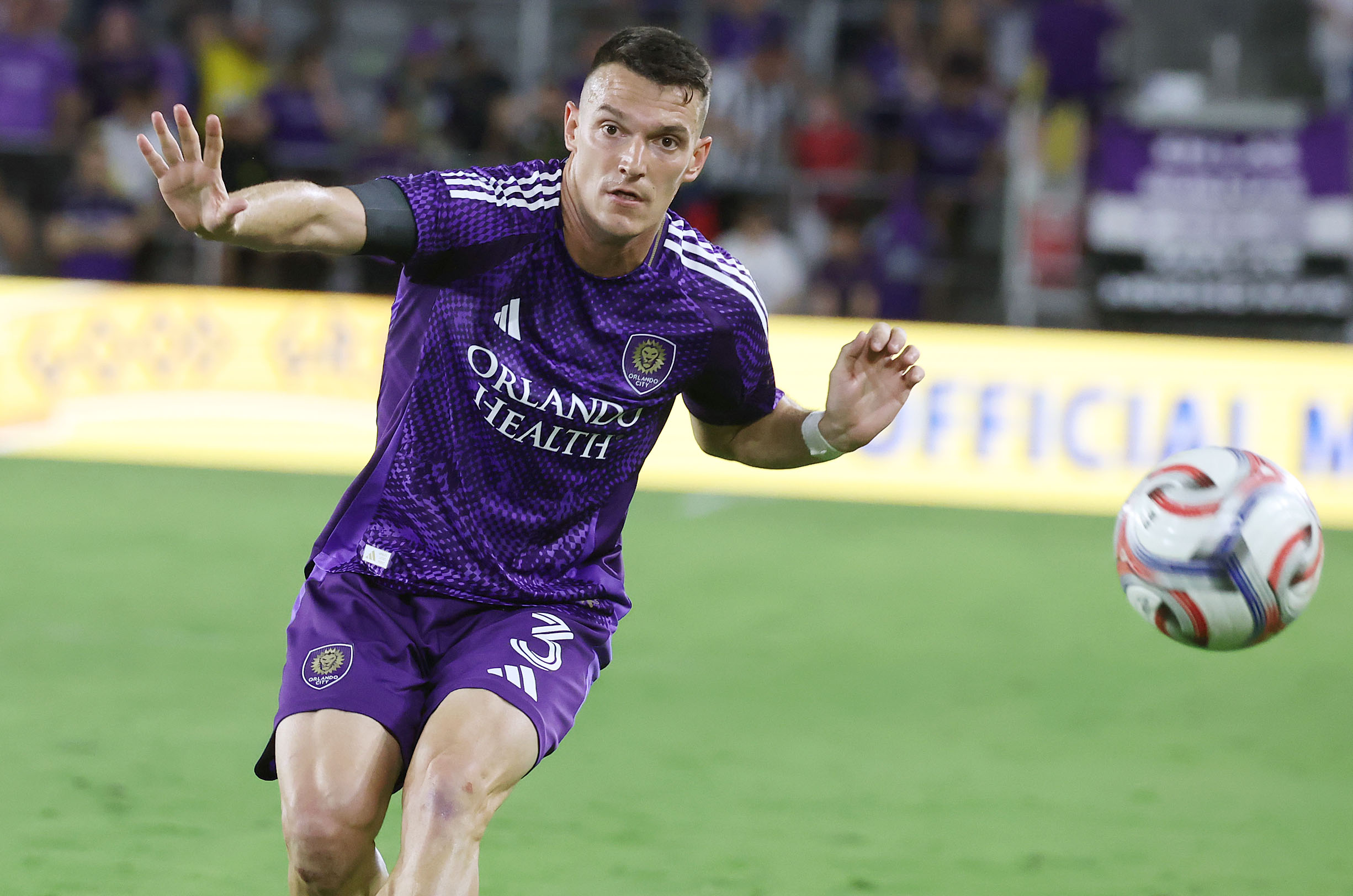 Orlando player Adrian Marin chases the ball during the Houston...