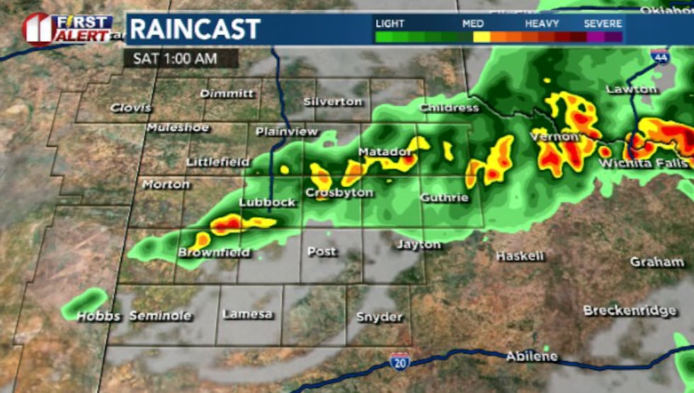 As a cold front winds its way through the South Plains, we'll likely see a line of storms...