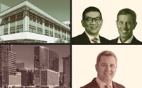 (top) Legacy West, 5908 Headquarters Drive with GIC’s Lim Chow Kiat and Kite Realty Group Trust’s John Kite; (bottom) The Link at Uptown with Cousins Properties' Colin Connolly