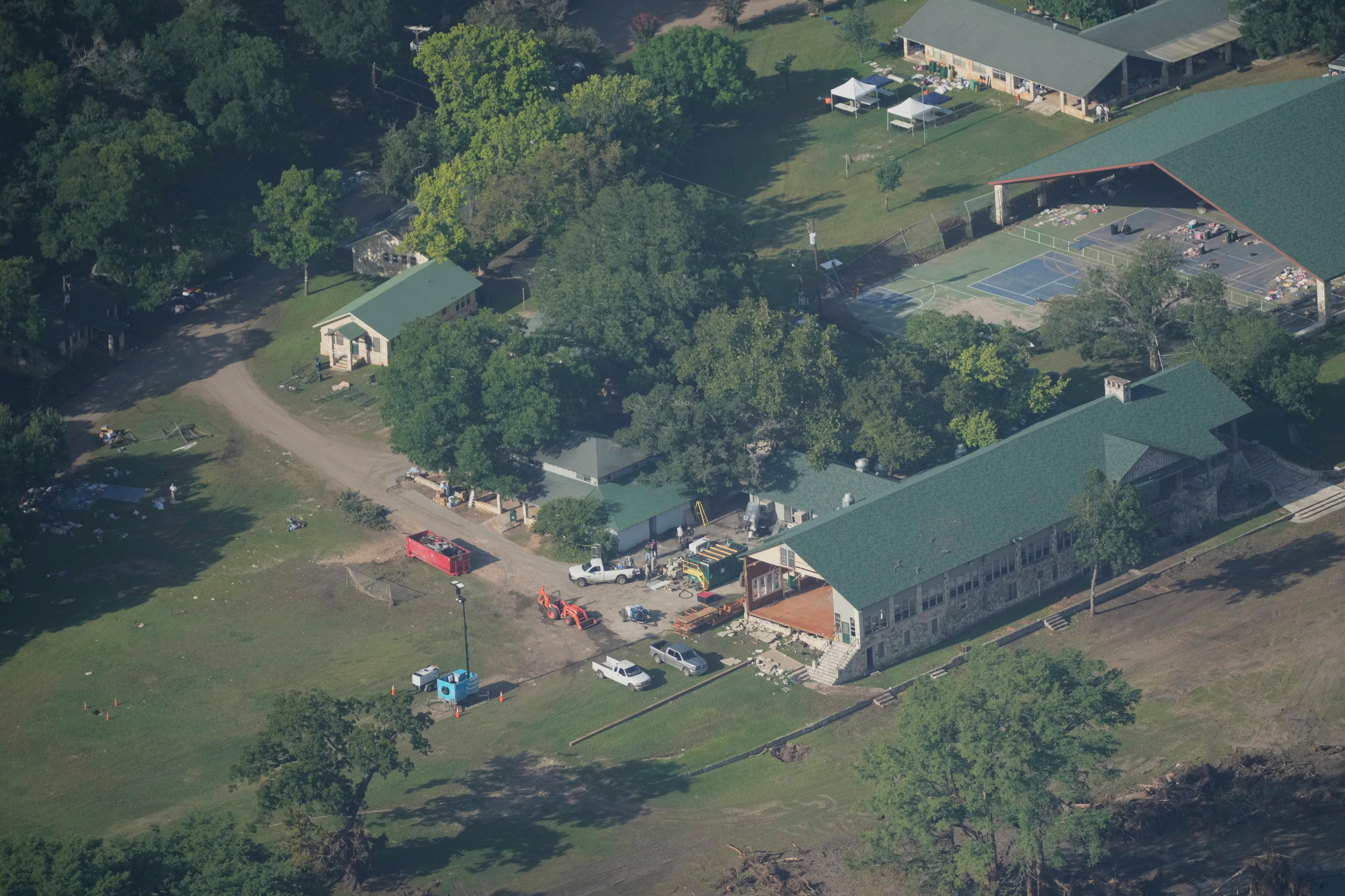 FILE – This aerial photo shows Camp Mystic, in Hunt,...