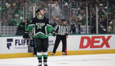 Dallas Stars forward Mikko Rantanen vs Minnesota Wild Game 1