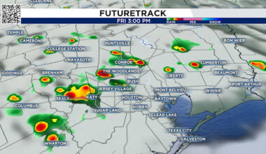 Keep the umbrella nearby! Scattered showers and storms reach Houston Friday