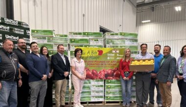 The United Family donates over 10,000 pounds of apples to South Plains Food Bank