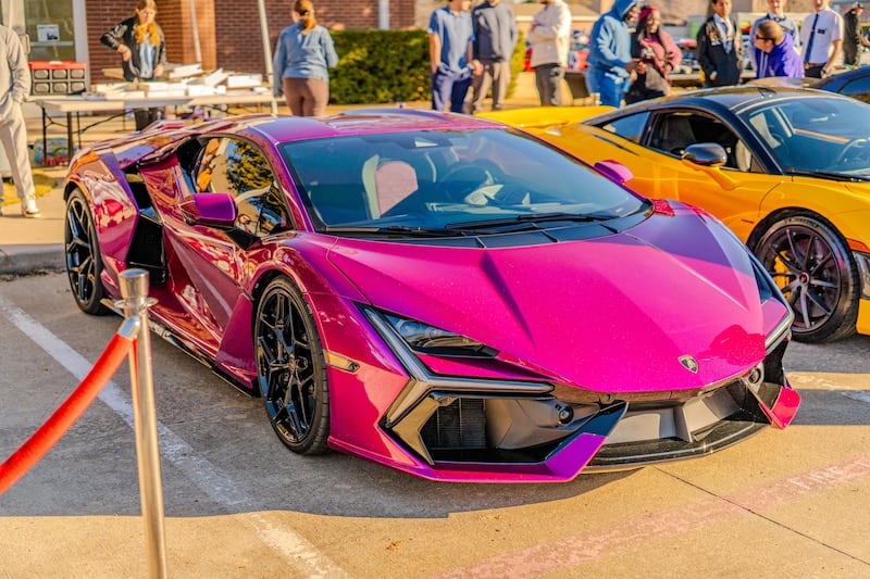 Cars are on display in the parking lot of a meetinghouse of The Church of Jesus Christ of Latter-day Saints in Plano, Texas, for a "Cars and Christ" event on Saturday morning, Feb. 7, 2026.