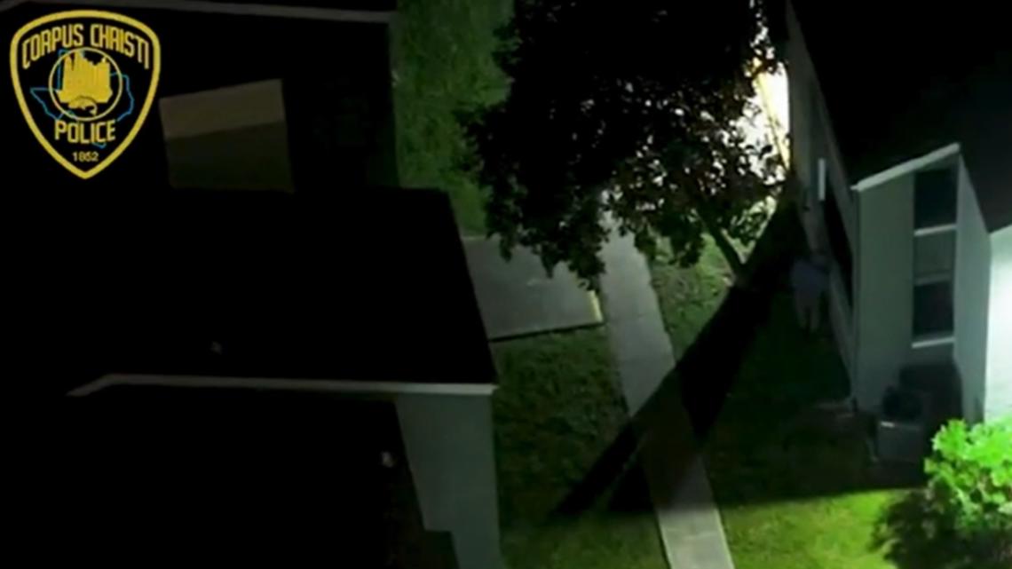 Drone video shows suspect prowling apartments before arrest
