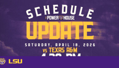 Game 2 of LSU-Texas A&M Series to Start at 4:30 p.m. CT Saturday – LSU